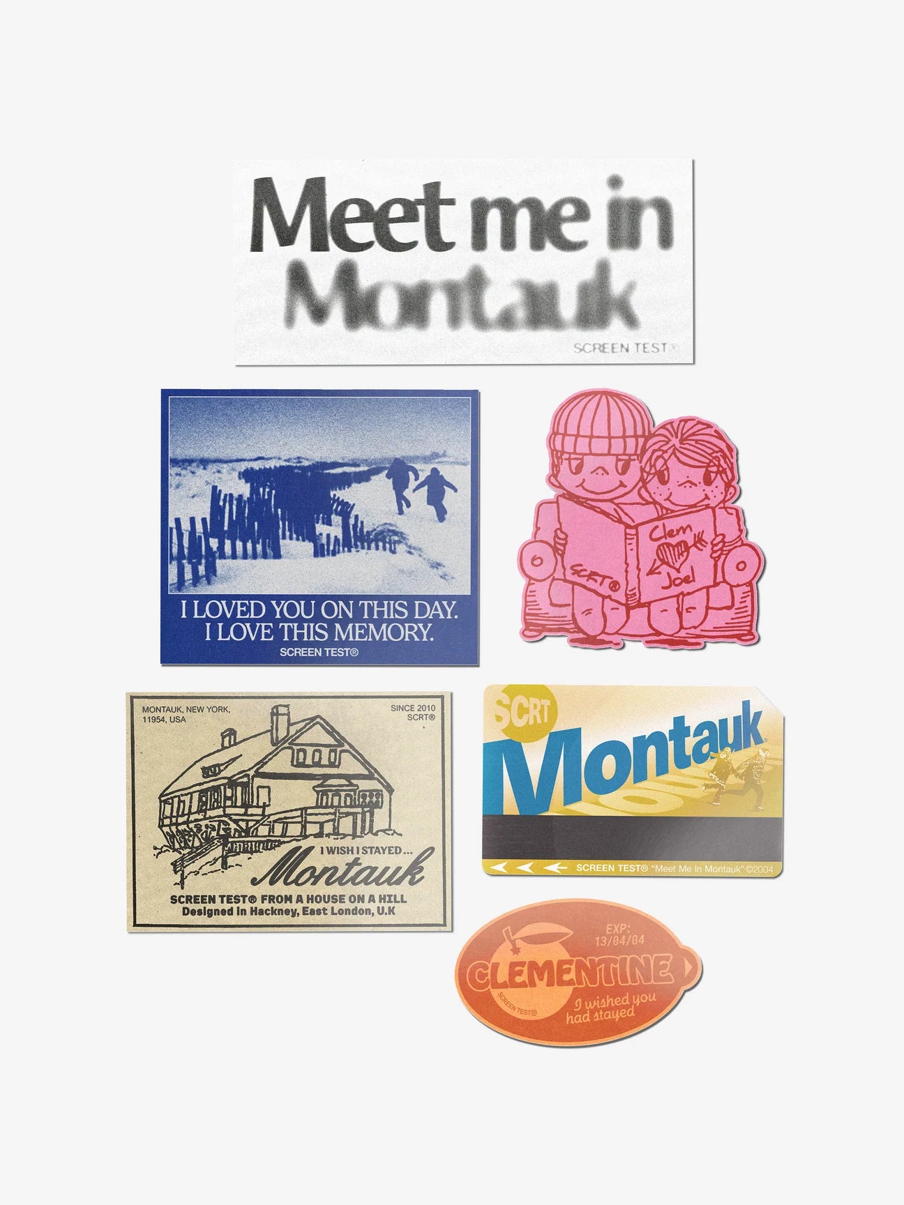 【Eternal Sunshine of the Spotless Mind】Don't Forget Longsleeve T-shirt w)Sticker Set/WHITE【SCRT】