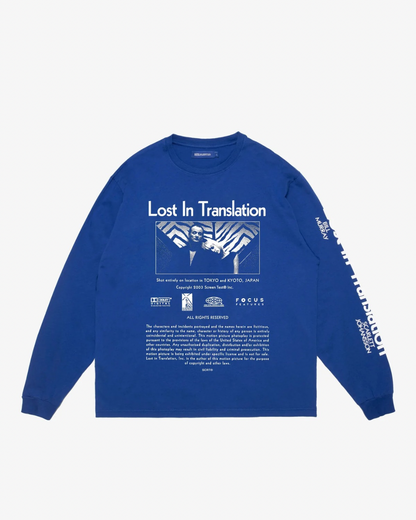 【Lost In Translation】Credits Longsleeve T-shirt w)Sticker Set/BLUE【SCRT】