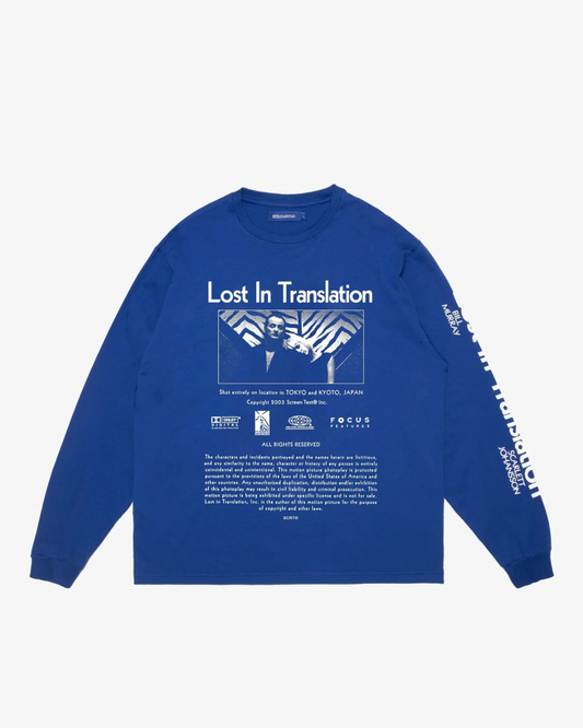 【Lost In Translation】Credits Longsleeve T-shirt w)Sticker Set/BLUE【SCRT】