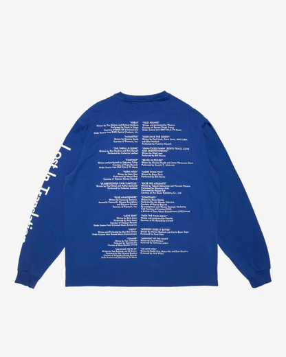 【Lost In Translation】Credits Longsleeve T-shirt w)Sticker Set/BLUE【SCRT】