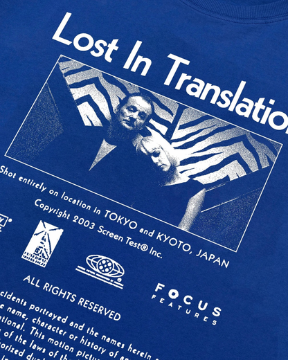 【Lost In Translation】Credits Longsleeve T-shirt w)Sticker Set/BLUE【SCRT】