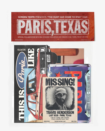 【PARIS,TEXAS】Hunter Shirt & Sticker Set/ GREY STRIPE "Offilial"【SCRT】