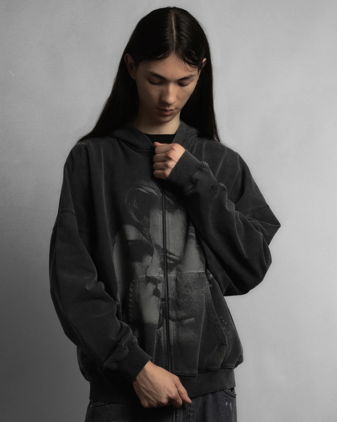 【MULHOLLAND DRIVE】 Envy Zip Hoodie/ FADE BLACK "Official"【SCRT】