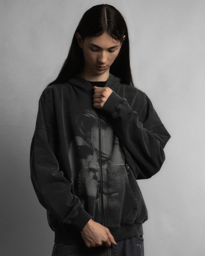 【MULHOLLAND DRIVE】 Envy Zip Hoodie/ FADE BLACK "Official"【SCRT】