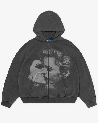 【MULHOLLAND DRIVE】 Envy Zip Hoodie/ FADE BLACK "Official"【SCRT】